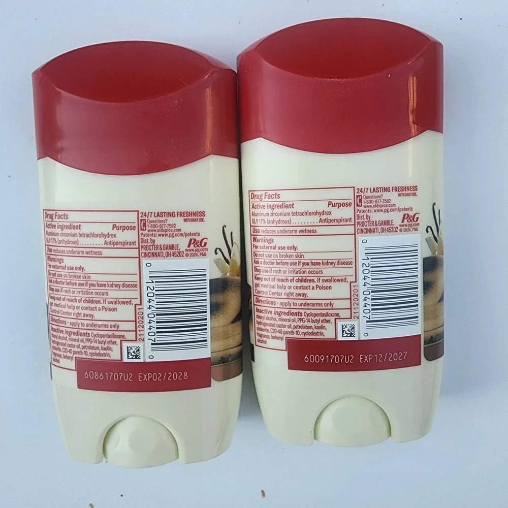 2 Pack Old Spice Oasis Antiperspirant Deodorant Vanilla Argan Oil 2.6oz Each